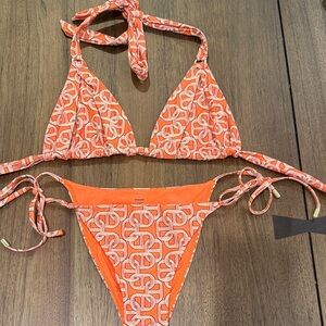 Monday Swimwear Orange Patterned Bikini